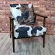 Restored Mid-Century Armchair Type B-7727 - Cowhide Print Velour - 1960s