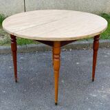 Table ronde extensible ovale bois brut 110 à 150cm