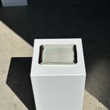 Trio of small rectangular serving dishes white and black Indonesian ceramic 21x16