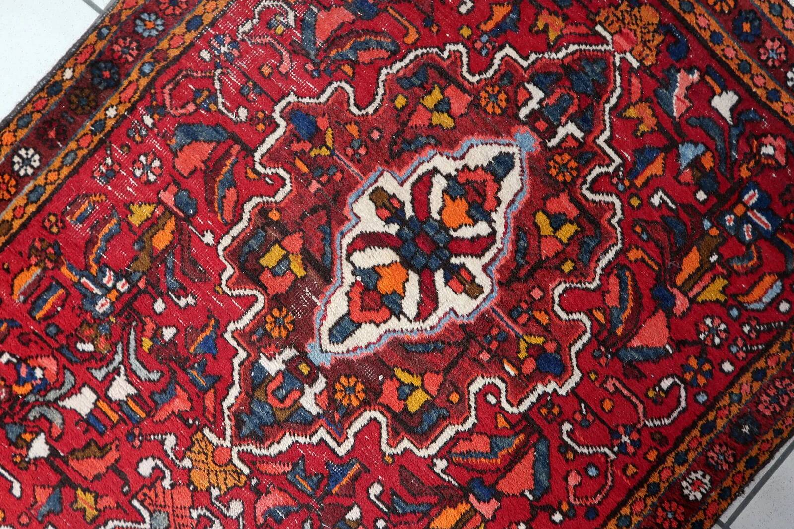 Handmade antique Persian Karajeh runner 97cm x 370cm 1920s - 1C1166