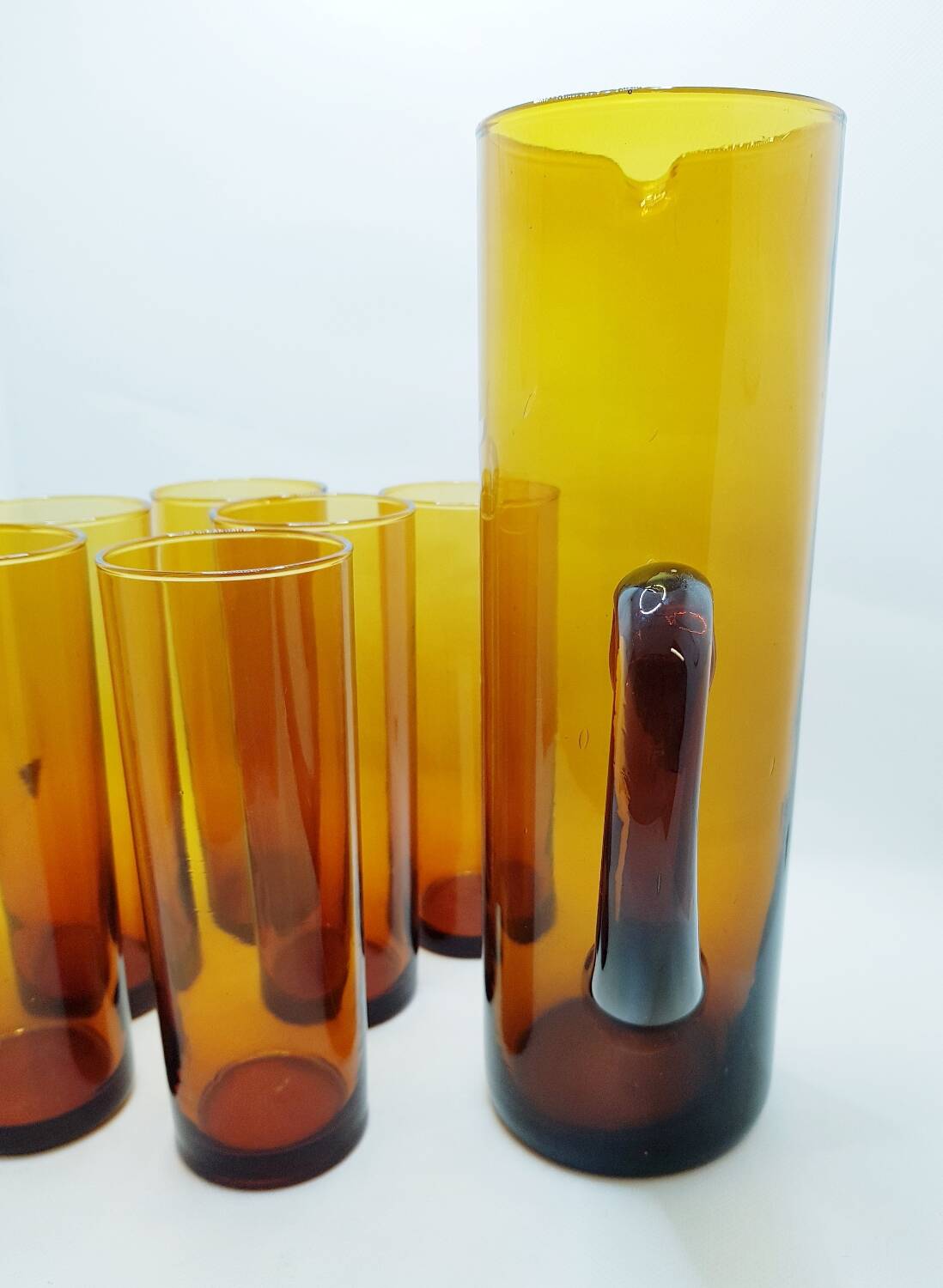 Service à orangeade en verre soufflé à la main