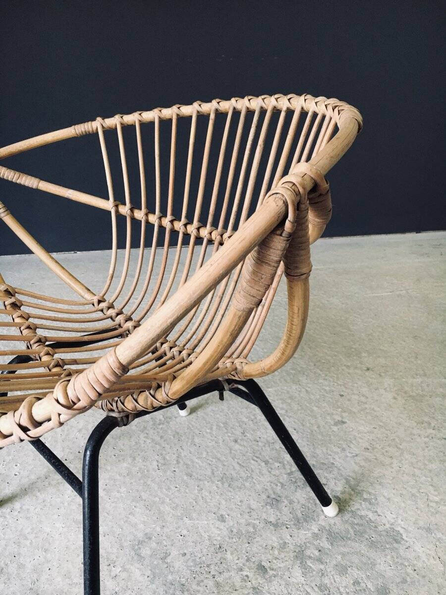 Mid-Century Modern Bamboo Lounge Chair, France, 1950s