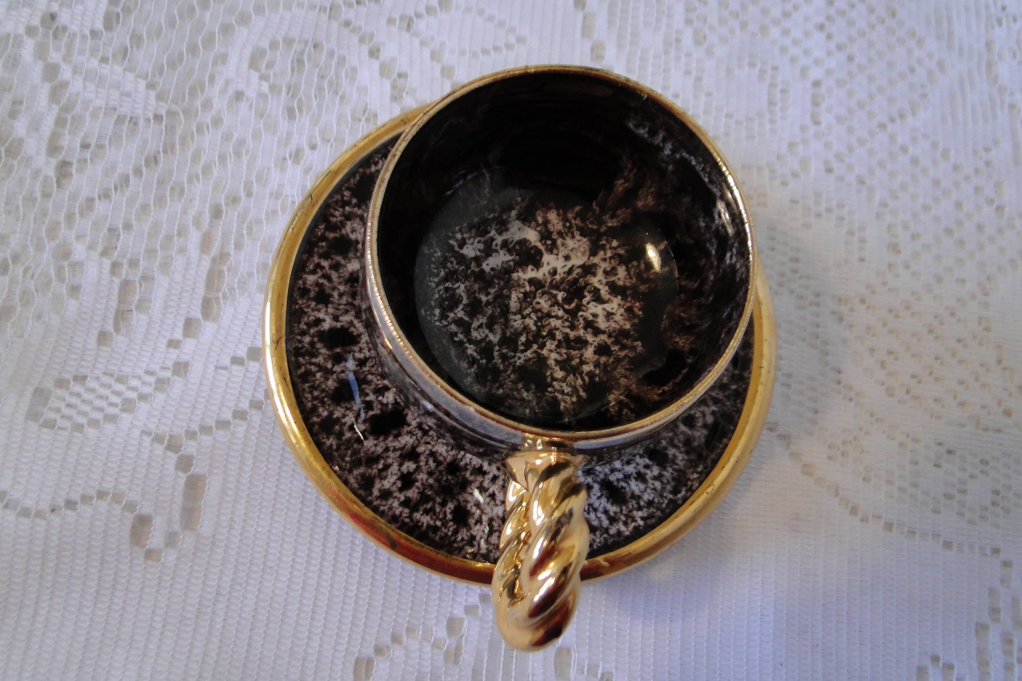 Vallauris marius giurge ceramic coffee cup and saucer