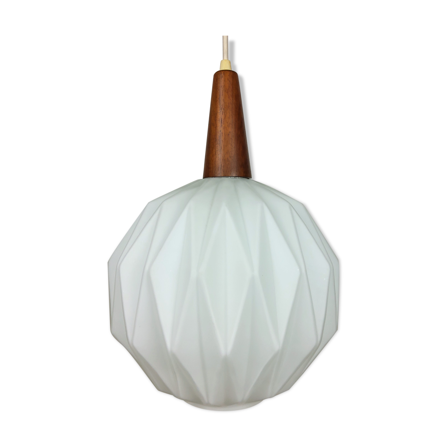Scandinavian suspension teak opaline "origami" 1960