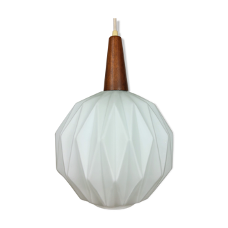 Suspension scandinave teck opaline "origami" 1960