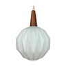 Suspension scandinave teck opaline "origami" 1960