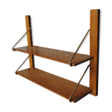 Wooden and metal wall shelf