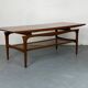Mid-Century Danish Teak and Rattan Scandinavian Coffee Table, 1950s