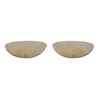 Pair of Mid Century Modern Murano Glass Shell Sconces