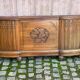 Art Deco bed leg in solid oak, 1960, 136cm