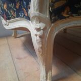 Pair of large Louis XV style bergere chairs