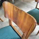 6 beech and teak chairs - Denmark 1940s
