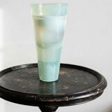 Blown opaline glass vase, Kosta Boda style, vintage Scandinavian design.
