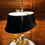 Empire style bouillotte lamp in brass and green sheet metal - Electricity