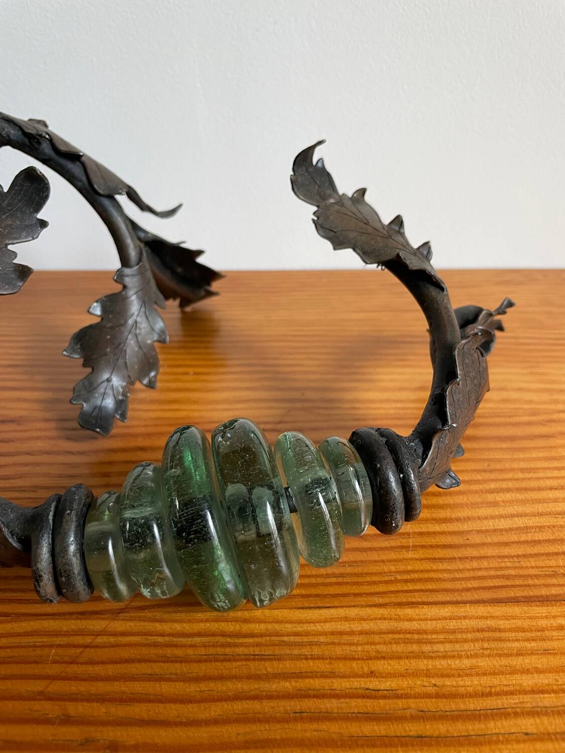 Wrought iron and glass door handle