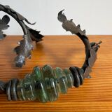 Wrought iron and glass door handle