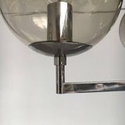 Chrome and glass floor lamp in mid-century German space style by Hustadt Leuchten, 1960s.
