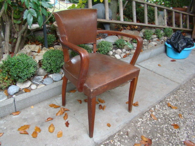 Old leather bridge chair