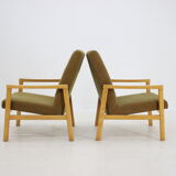 1960s Pair of Beech Armchairs, Czechoslovakia