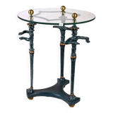 Superb antique pedestal table in patinated wrought iron