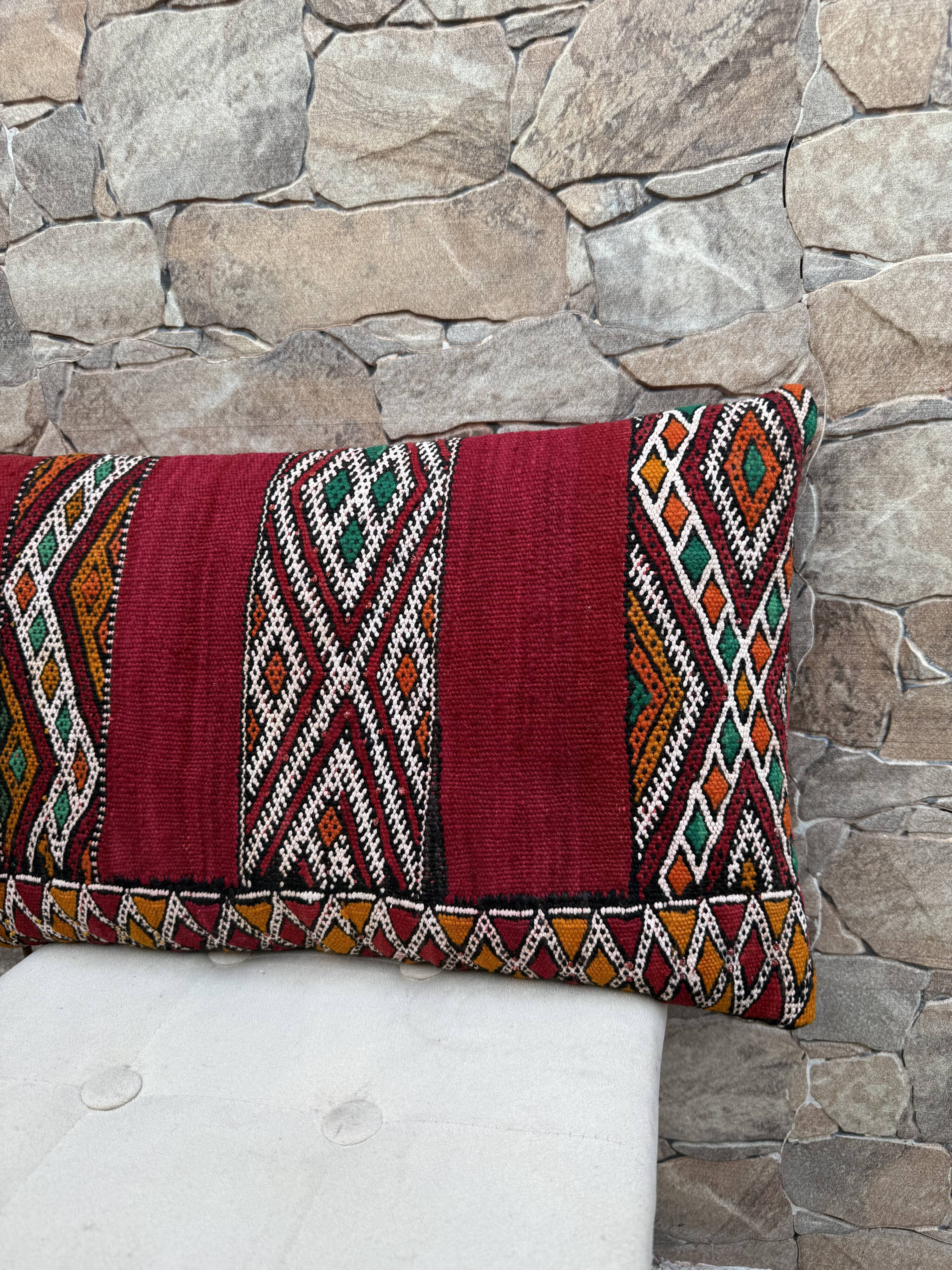 Taie d'oreiller marocaine, housse de coussin berbère, taie d'oreiller tissé