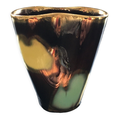 Vase décor flammé 4 couleurs