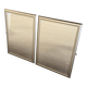 Deux Miroirs biseautés avec encadrement en finition effet or blanc vieilli