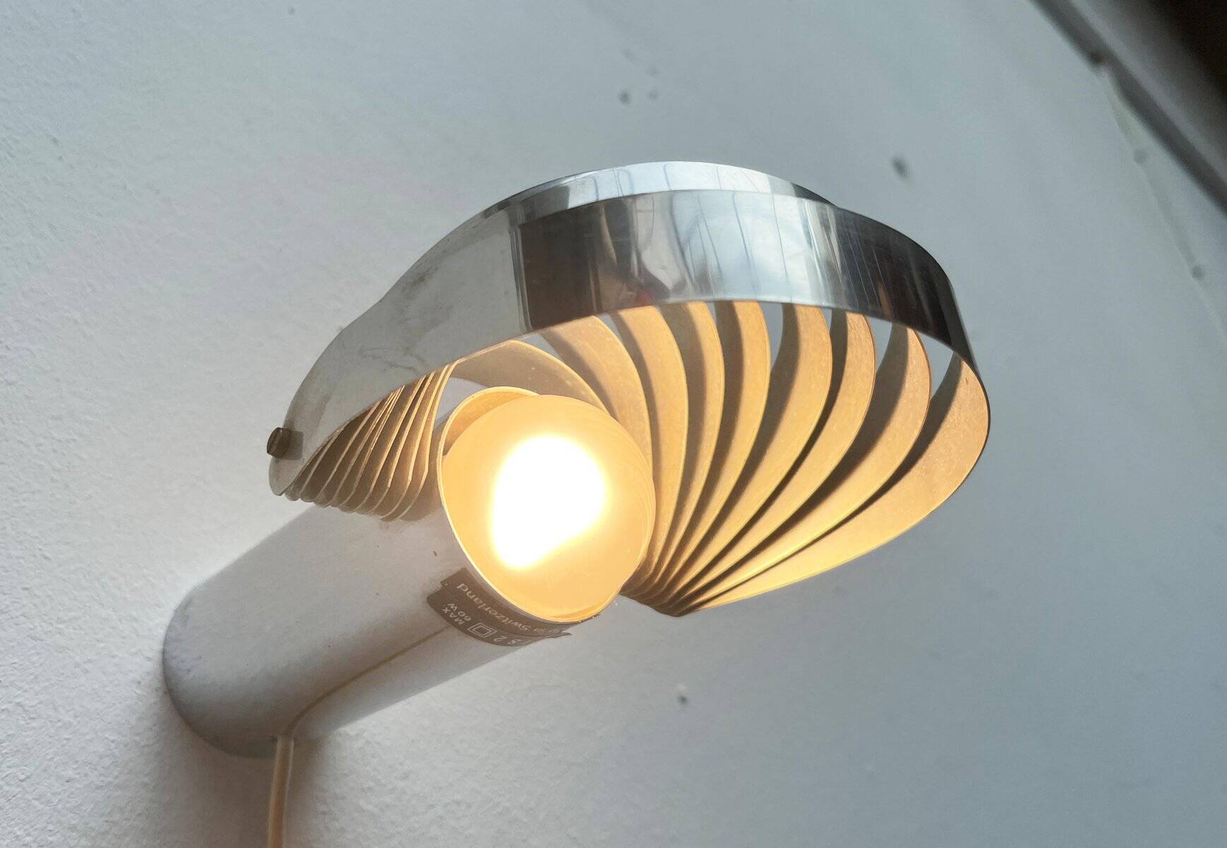 Vintage Space Age Swiss Model Visier Magnetic Wall Lamp by E. R. Nele for Temde, 1970s