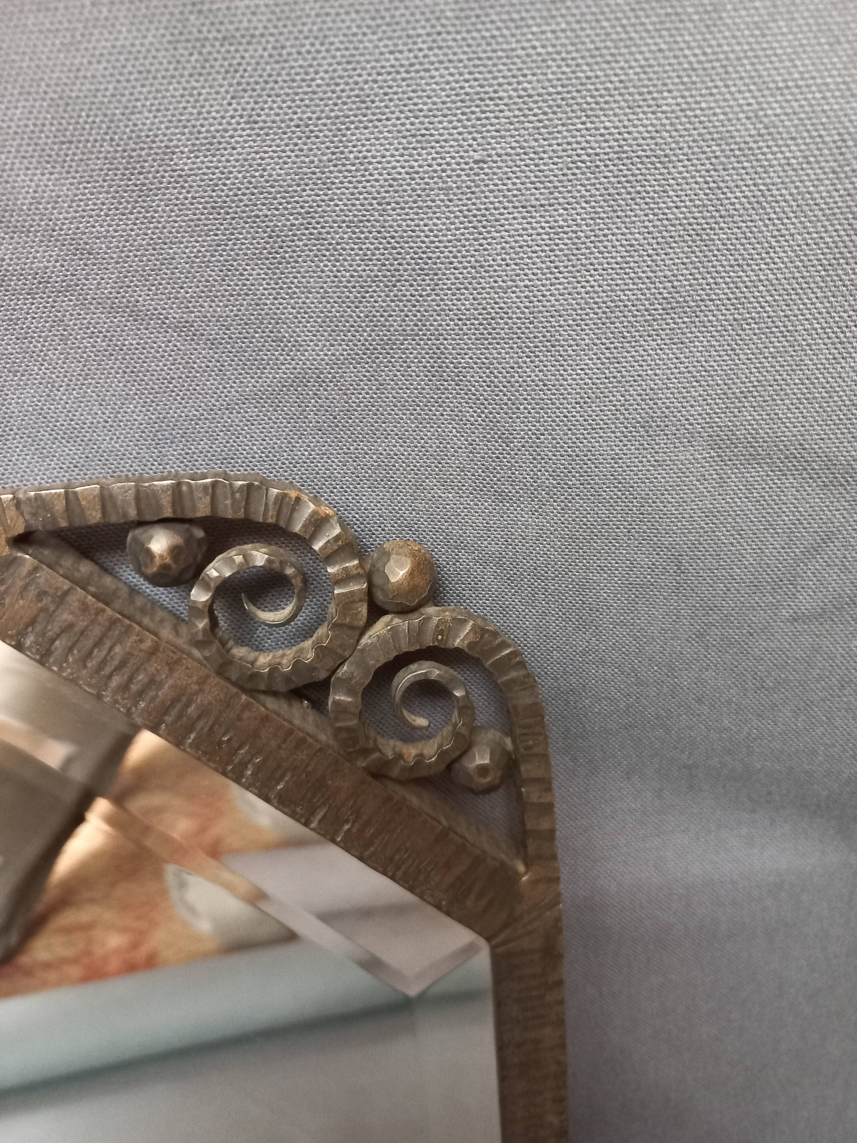 Art Deco mirror 1930 in beaten iron