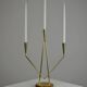 Brass and Teak Candelabra by Gunnar Ander for Ystad-Metall, Sweden, 1950s
