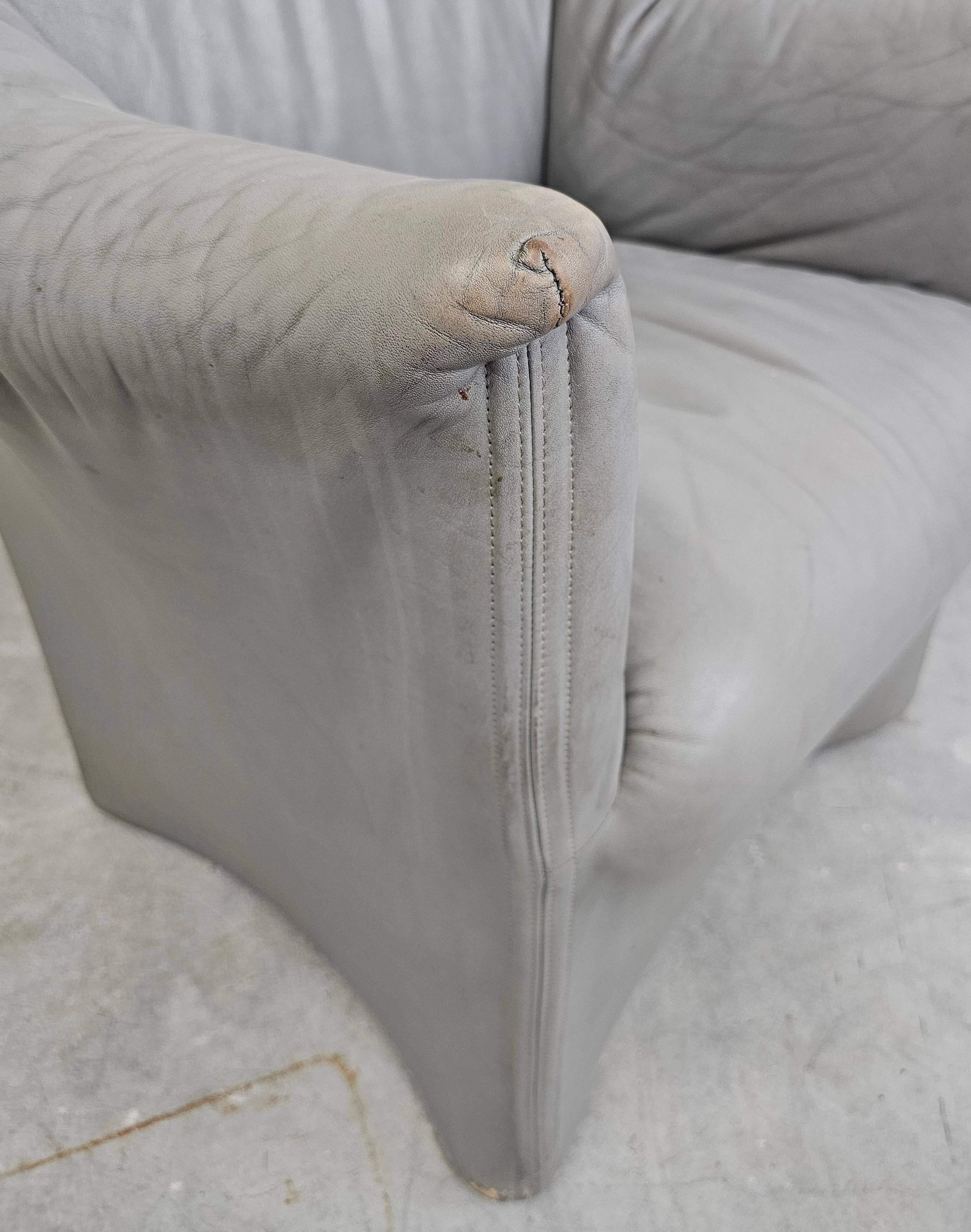 Postmodern leather armchairs Tentazione by Mario Bellini for Cassina.