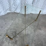 Vintage gold coffee table. Glass top.