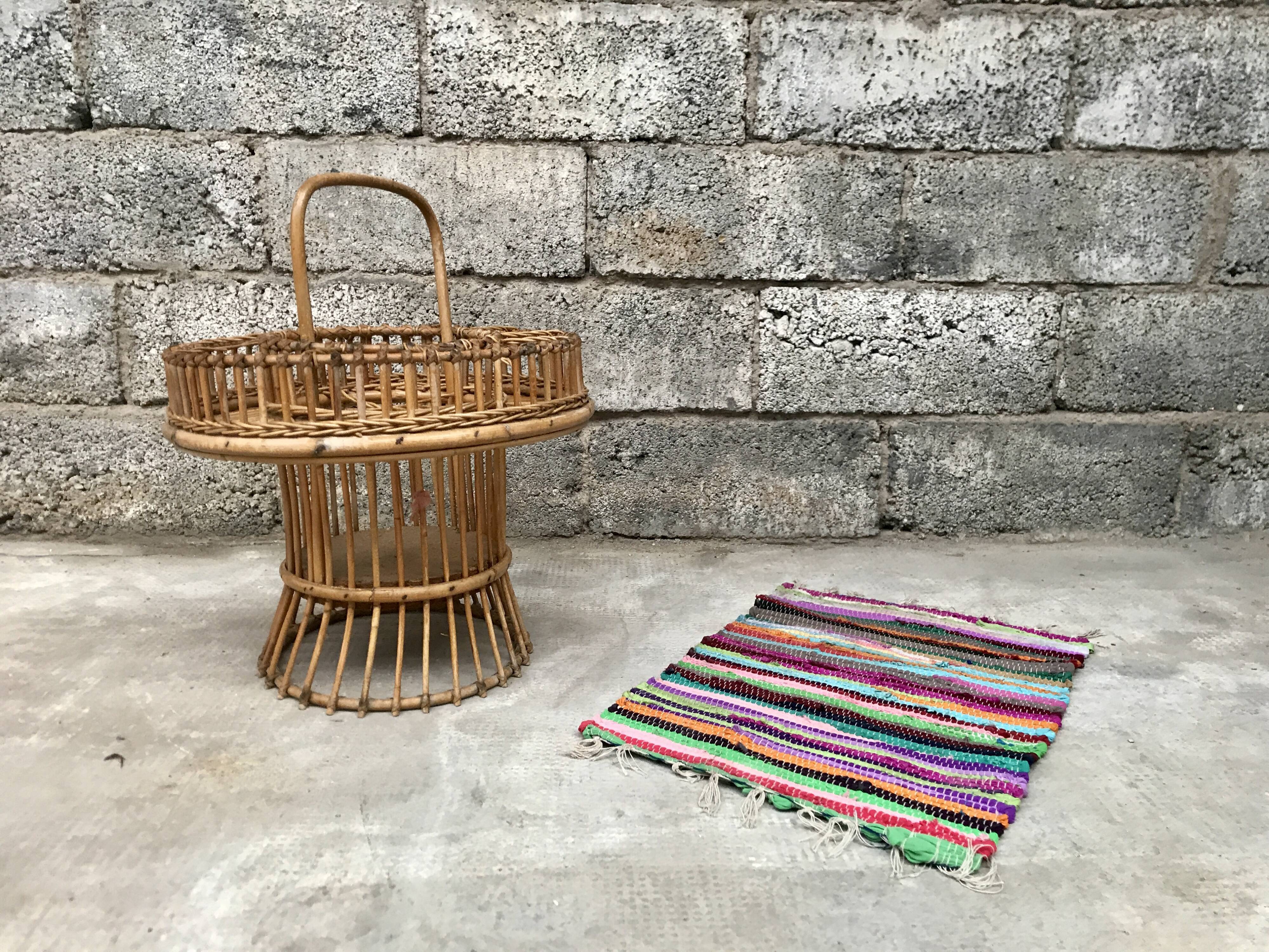 Portable bar in rattan 1950