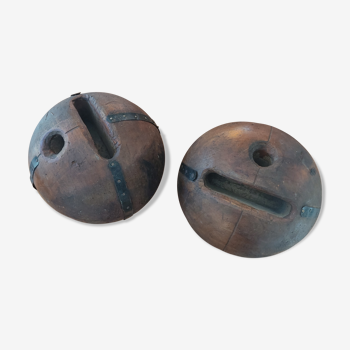 Ancient wooden bowling balls