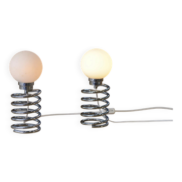 Pair of designer lamps model Spring by Ingo Maurer 20th century