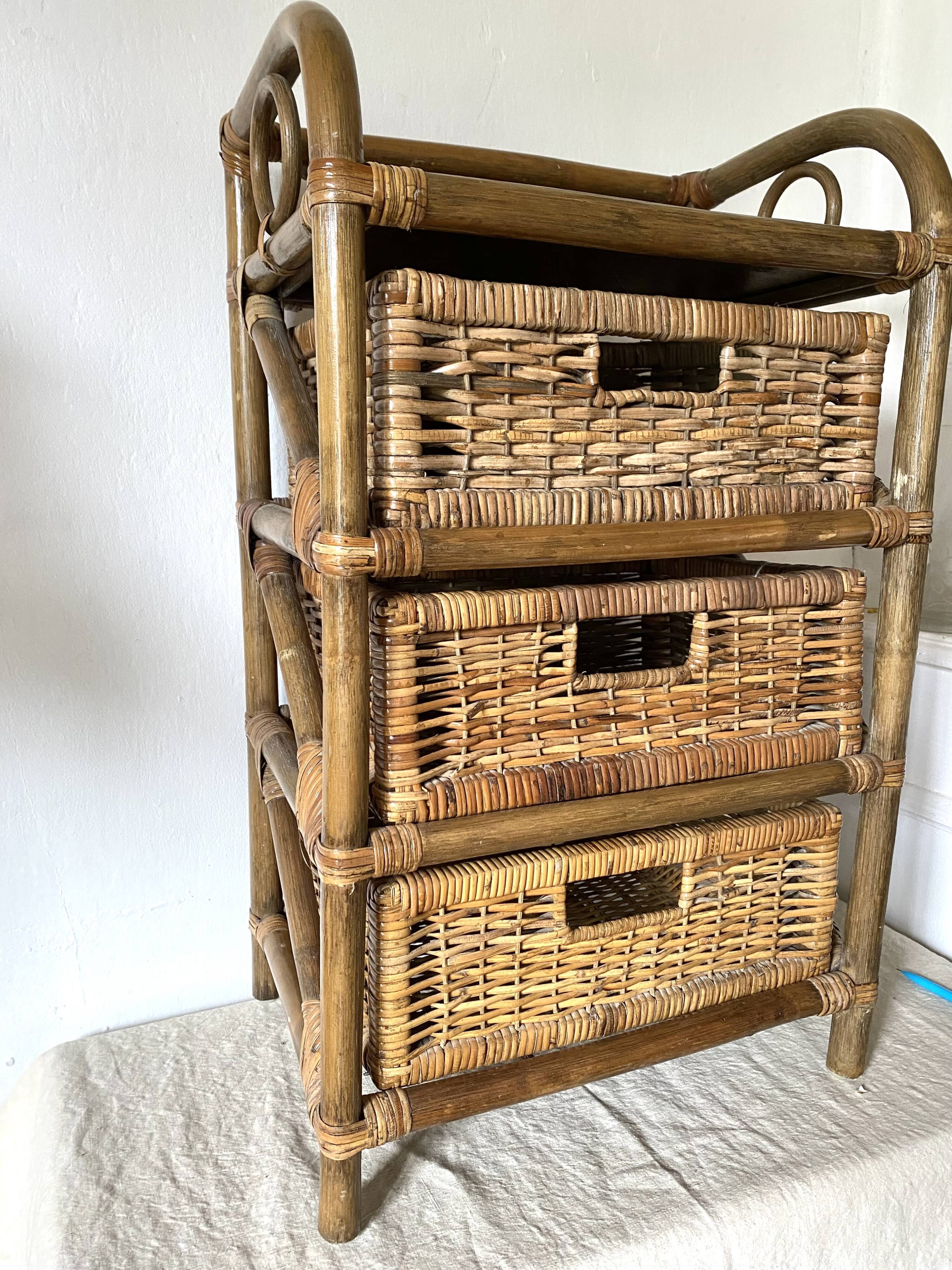 Rattan chest of drawers 3 drawers