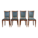 Art Deco set of four Jaguar green wooden and leatherette chairs, circa 1950