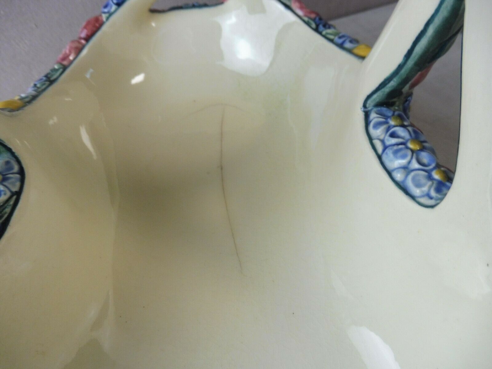 Old basket, Majolica, Karlsruher Majolika, Wilhelm Süs