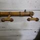 Bamboo wooden coat rack with 4 hooks, 1950s.