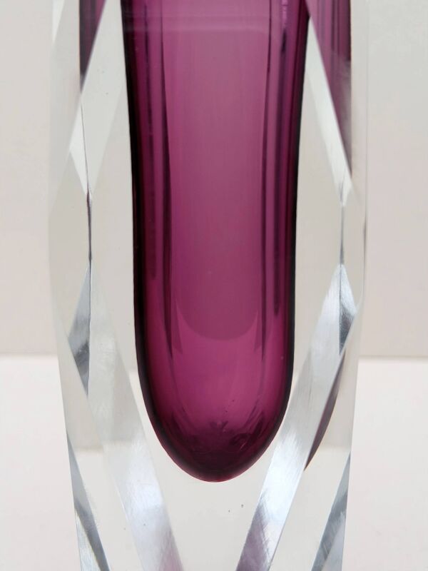 Vase Sommerso en verre Murano soufflé, Italie 1970