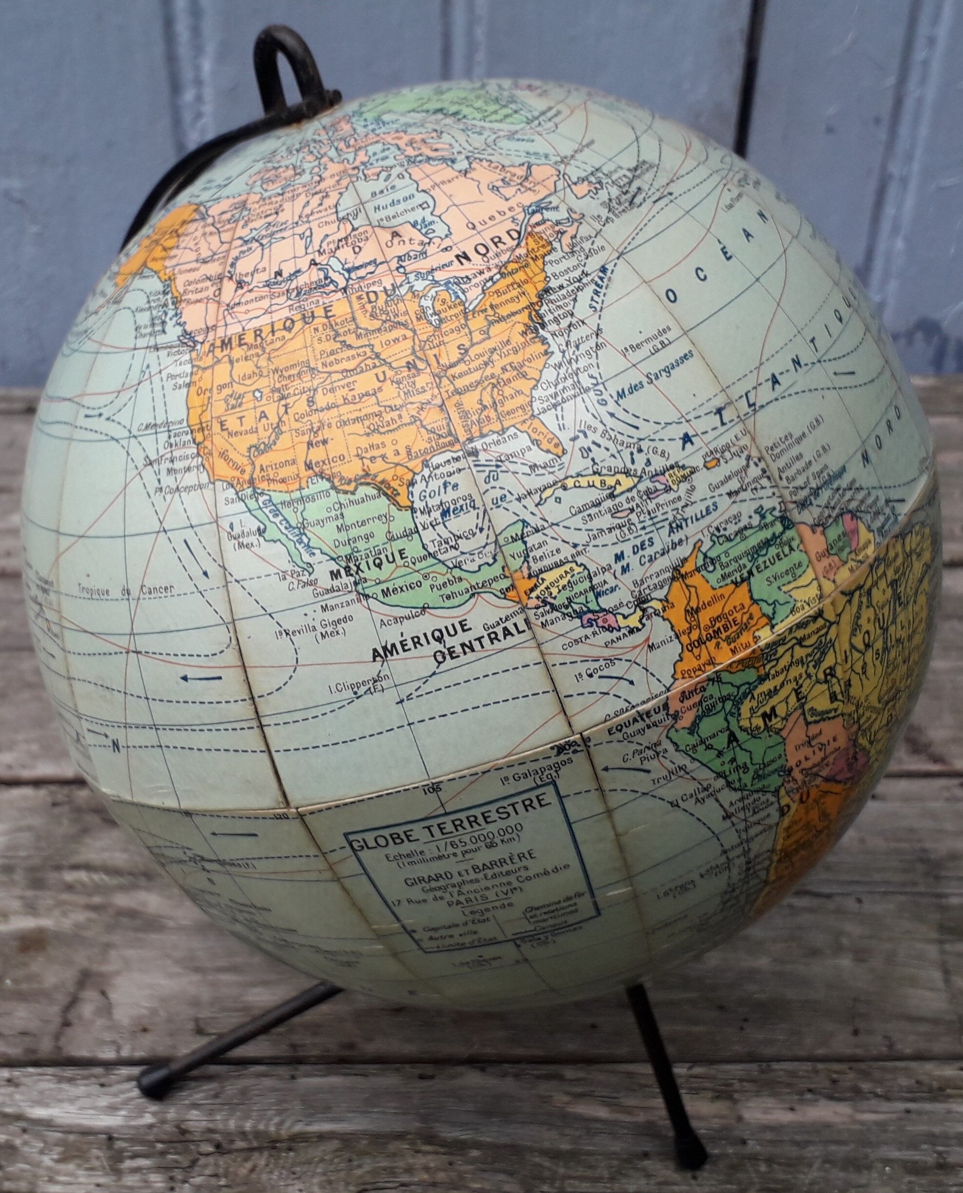 Tripod globe  by Girard & Barrère