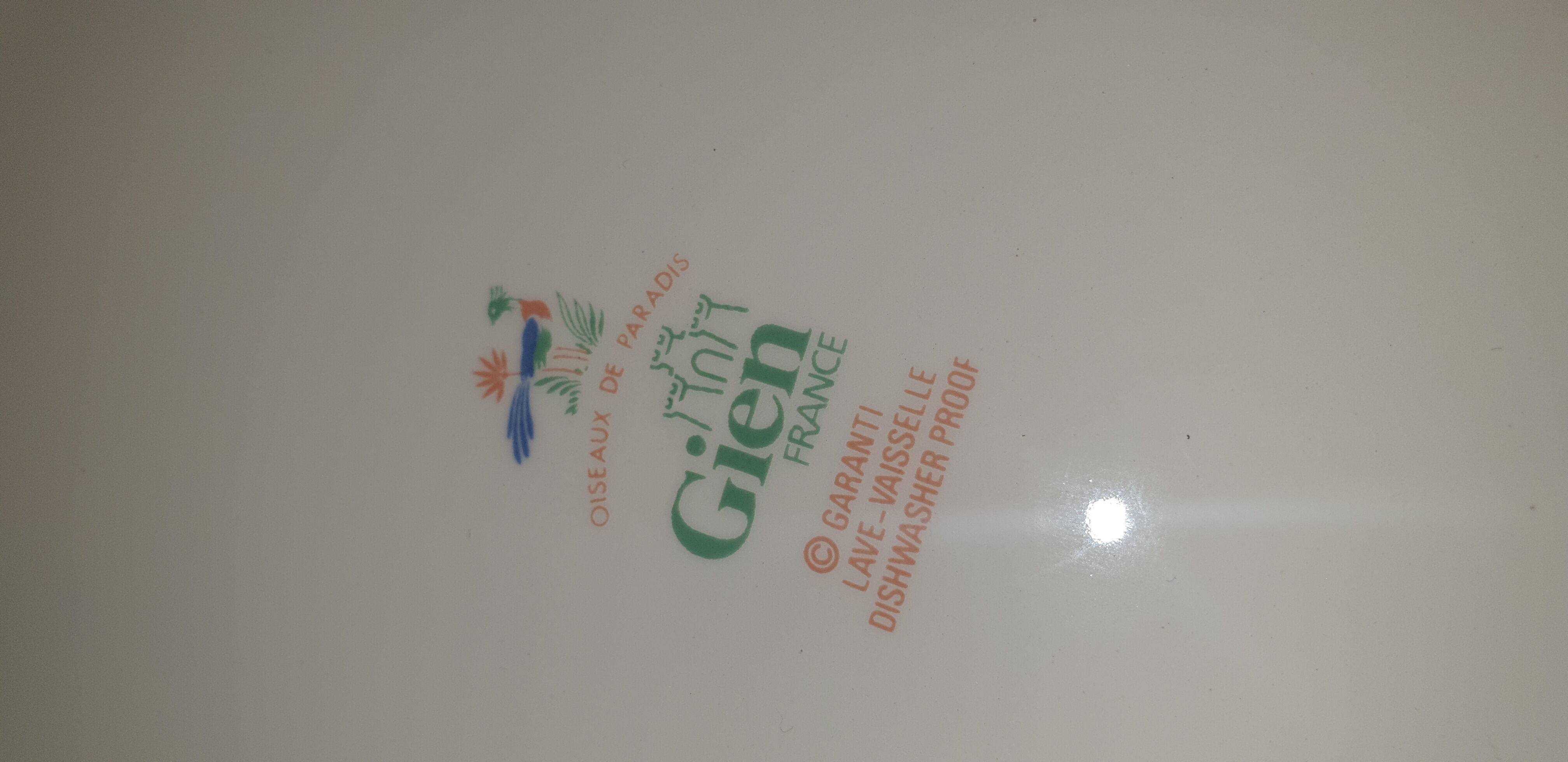 Dish gien decor birds of paradise