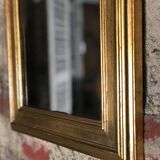 Patinated gilded wooden mirror  29x22cm