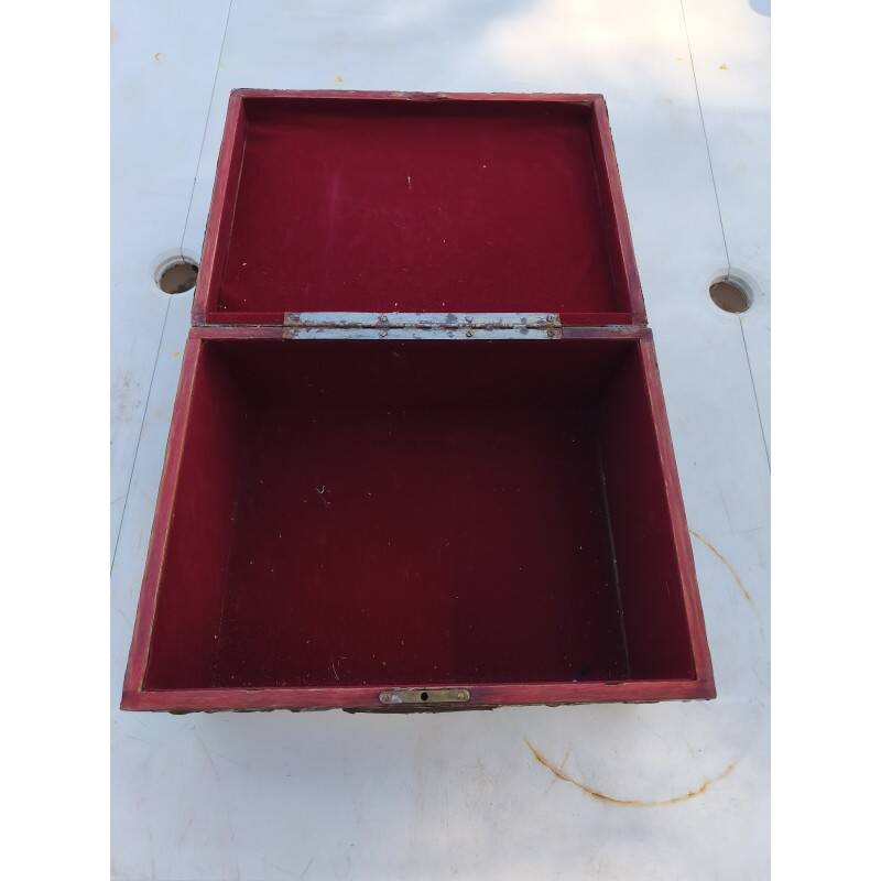 Antique repoussé brass box