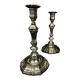 Pair of silver-plated bronze candlesticks, Auguste Monnier Veuve, 1911