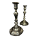 Pair of silver-plated bronze candlesticks, Auguste Monnier Veuve, 1911