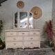 Rattan chest of drawers 80s and its mirror
