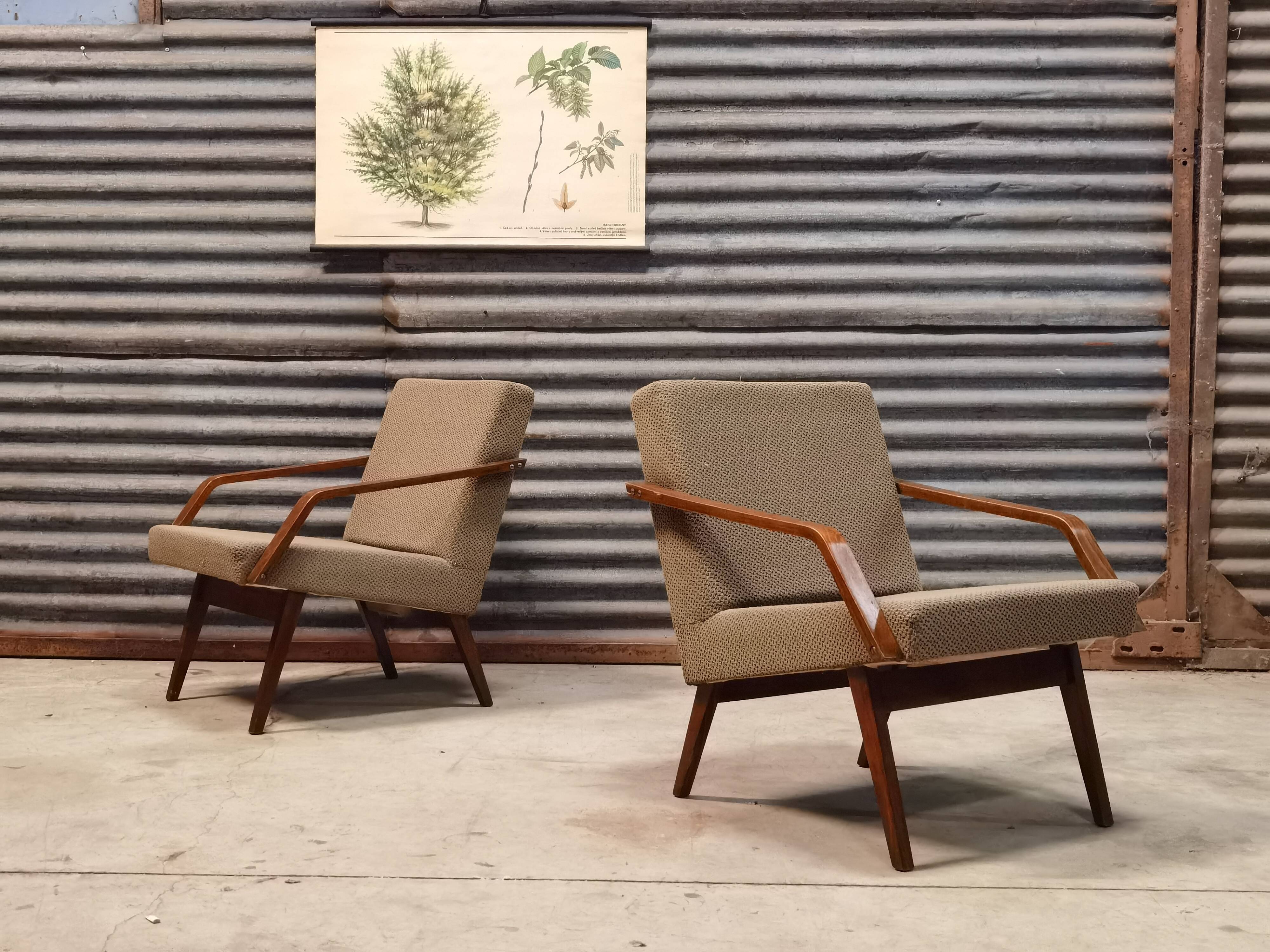 Pair of armchairs Mier Topolcany 1960