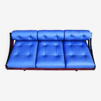 GS195 Gianni Songia Daybed in Navy Blue Andrew Muirhead Fine Scottish Leather, Italy, 1963