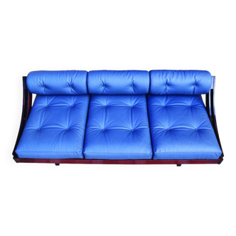GS195 Gianni Songia Daybed in Navy Blue Andrew Muirhead Fine Scottish Leather, Italy, 1963